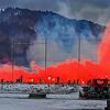 Flammendes Inferno: Dieses Bild – aufgenommen von einem Augenzeugen – bot sich Michael Baur, dem Vorsitzenden des FC Bernau am frühen ...
