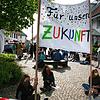 Stiller Protest gegen die Impfpflicht auf dem Görwihler Marktplatz.