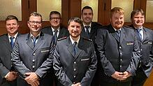 Moritz Gamp, Tobias Schmidt, Michael Stubbe (stellvertretender Abteilungskommandant), Patrick Baumgartner (Abteilungskommandant), ...