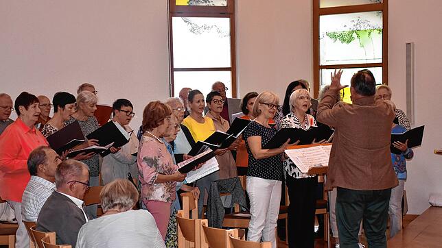 Der evangelische Kirchenchor bereichert den Festgottesdienst in Niedereschach, der von Pfarrer Peter Krech zelebriert wird. Bild: Gerd ...