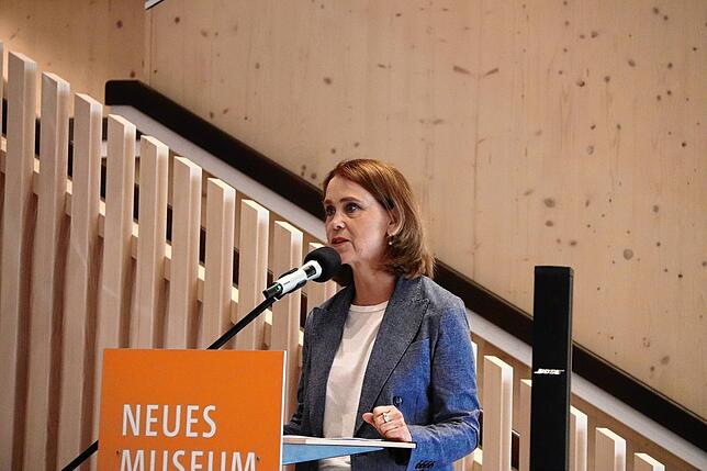 Petra Olschowski (Landesministerin für Wissenschaft, Forschung und Kunst) bei ihrer Rede.