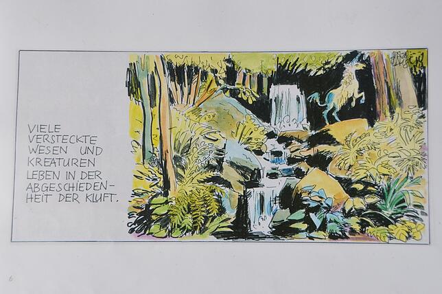 Ein Bild aus dem Comic über die Sage um das &bdquo;Kreuz auf dem Wildenstein&ldquo;.