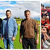 Hans-Peter Rolle, Rainer Hall und Martin Hembach auf Sportplatz des SV Aasen. Noch vor einer Woche trainierten hier die Fußball-Profis ...