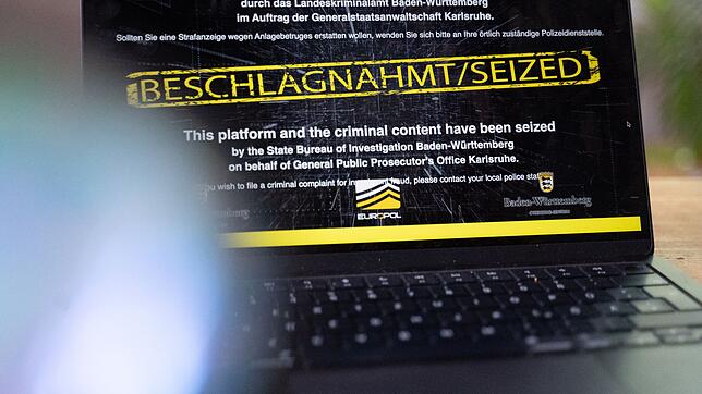 Wenn man die Adresse der beschlagnahmten Internetseiten eingibt, erscheint ein Sicherstellungsbanner der Behörden.