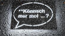 Mit den Sprechblasen &bdquo;Könnsch mer mol...&ldquo; und &bdquo;Solle mer zamme...?&ldquo; wollten die Aktivisten Nachbarschaftspflege ...