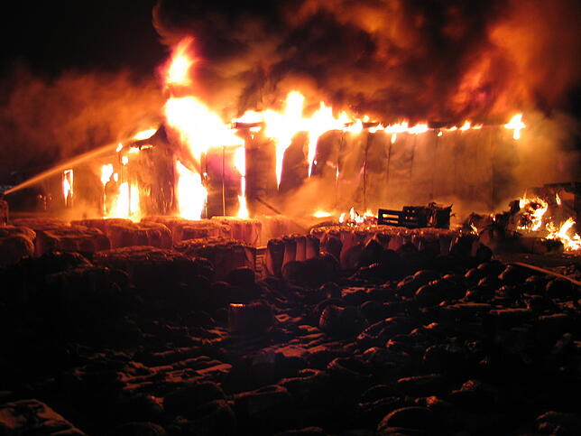 Die Flammen zerstörten alles.