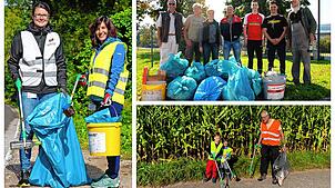 Im östlichen Landkreis haben am Freitag und Samstag zahlreiche Initiativen beim World Cleanup Day Müll gesammelt: Die Mitarbeiter von ...