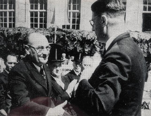 Staatspräsident Leo Wohleb und Bürgermeister Eugen Schmidle.