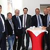 Bürgermeister im Dutzend (von links): Landrat Martin Kistler gesellte sich zur Schar der Rathauschefs mit Jürgen Kaiser (Schluchsee), ...