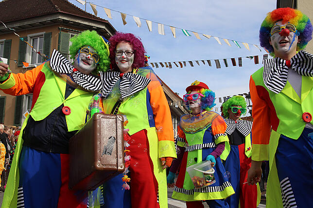 „Clowns nix psunders“ war das Motto der Kabisreiter Clowns. In ihrer Farbenpracht und ihrer ansteckenden Heiterkeit waren sie dann aber ...