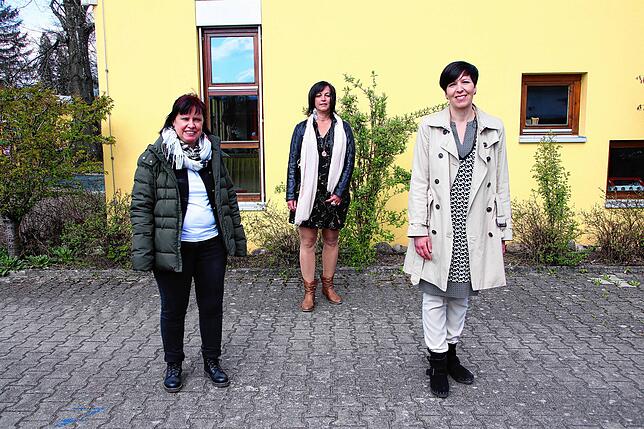 Die Nachfolgerinnen (von links): Susanne Deleu-Schulke ist die Leiterin für den neuen Kindergarten St. Christophorus, der auf dem Bad ...