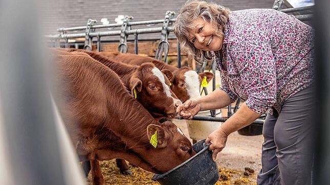 Mit Landwirtschaft kennt sie sich aus: Martina Braun, Grüne und Landtagsabgeordnete aus Furtwangen, im Kuhstall.