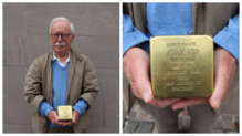 Friedrich Engelke hält den Stolperstein von Jenny Bär in den Händen. Der Stein wird am 7. November in der Rietstraße 15 in der Villinger ...