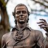 Eine Skulptur des Dichters Friedrich Hölderlin (von Waldemar Schröder) in Nürtingen: Er wusste noch, was unsere Sprache alles kann.