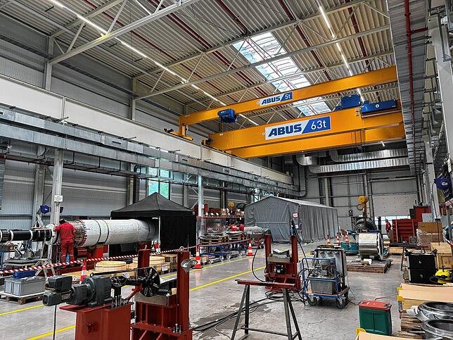 Der „Rotorshop“, in dem Rotoren mit einem Gewicht von bis 63 Tonnen bearbeitet werden können.