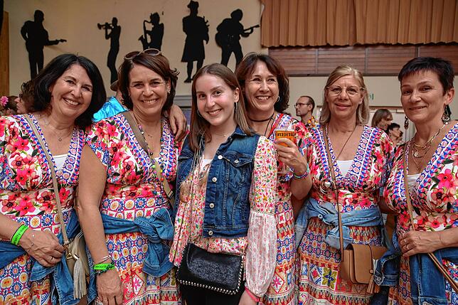 Sozusagen als Vereinsausflug ist der Besuch von Papis Pumpels für diese Damen des Musikvereins Baindt aus Ravensburg gewesen.