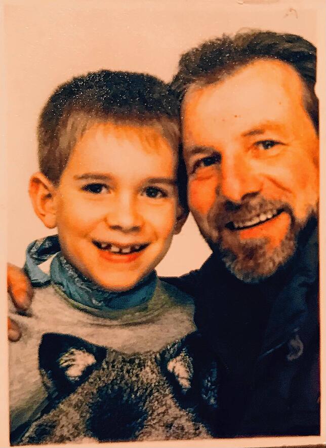 Der Autor des Artikels mit seinem Vater.