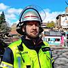 Der Murger Feuerwehrkommandant Markus Döbele auf dem Brandgelände. Es hätte alles sehr viel schlimmer kommen können, sagt er.