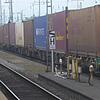 Ein Güterzug im Badischen Bahnhof in Basel. Vor 25 Jahren gab es Pläne, den Schweizer Güterverkehr auf einer Teilstrecke über ...