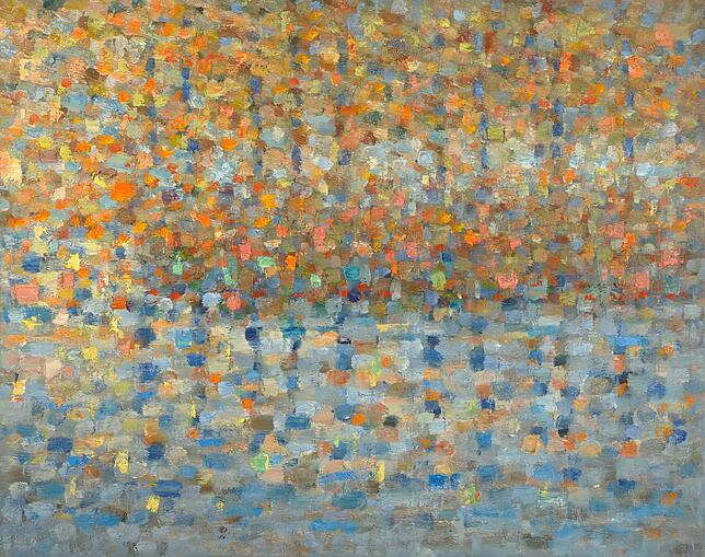 Das Bild „Herbstliche Bäume am Wasser“ ist ein Beispiel für den meisterlichen Umgang von Emil Kiess mit changierender ...