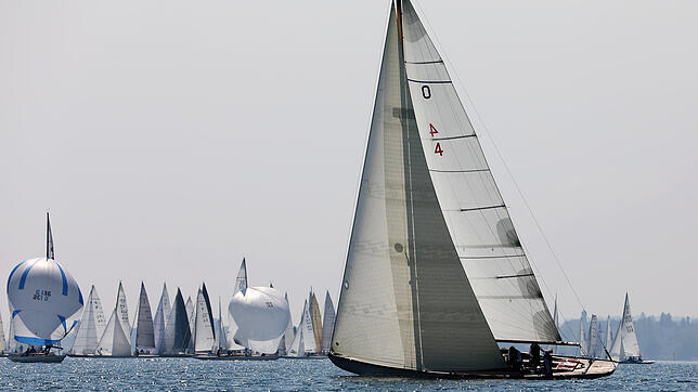 Die &bdquo;Passat&ldquo; von Richard Volz (YC Meersburg) setzte ihre Siegesserie bei der Bodenseewoche in der Klasse der 75qm Nationalen ...