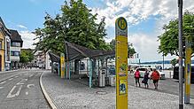Der nördliche Teil des Landungsplatzes harrt noch einer Neugestaltung. Die neue barrierefreie Bushaltestelle sollte einen attraktiven ...