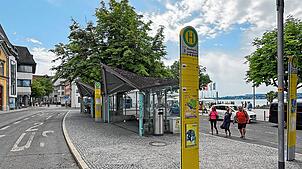 Der nördliche Teil des Landungsplatzes harrt noch einer Neugestaltung. Die neue barrierefreie Bushaltestelle sollte einen attraktiven ...