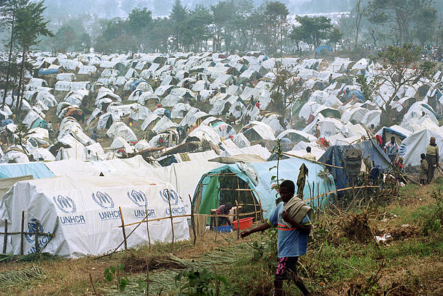 Eine große Notunterkunft betrieb das  UNHCR im Kongo in Bukavu.