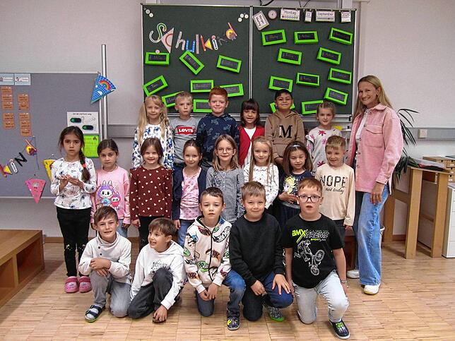 Die Klasse 1a der Astrid-Lindgren-Schule Dauchingen mit Klassenlehrerin Anja Lichte