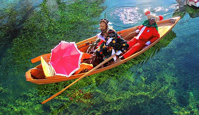 Auch zum Narrentag 2020 in Überlingen gab es einen Imagefilm: Alle vier in einem Boot. Hier ein Foto während der Dreharbeiten im Februar ...