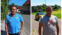 Klaus Lauble (links), Ortsvorsteher von Peterzell, und Roland Meder, Ortsvorsteher von Buchenberg, sprechen über die Situation entlang ...