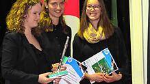 Lena Ebner, Teresa Roosmann und Maja Höcker (von links) haben ihr Wintersemester abgeschlossen und zeigen beim Konzert im Schlössle ihr ...