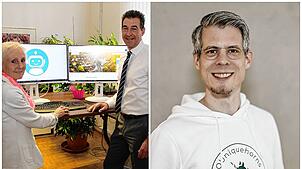 Ende Juni haben Hauptamtsleiterin Susanne Engesser (l.) und Oberbürgermeister Erik Pauly (li. Bild) den neuen Chatbot DonauQuelli ...