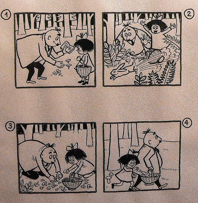 „Papa Moll sucht Pilze“ ist der Titel dieser amüsanten Bildergeschichte von Edith Jonas-Oppenheim. Das Foto wurde bei einer ...