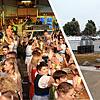 Beim Oktoberfest auf Klein Venedig (links) wurde über viele Jahre feiert. Aktuell wird auf dem Areal (rechts) alles für die ...