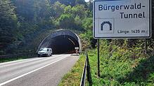 Der Bürgerwaldtunnel kann von Mittwoch, 19. Juli, bis Freitag, 21. Juli, nachts nicht befahren werden. (Archivbild 2022)