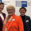 Moderatorin Kimsy von Reischach (von links), IHK-Vizepräsidentin Bettina Schuler-Kargoll und die stellvertretende ...