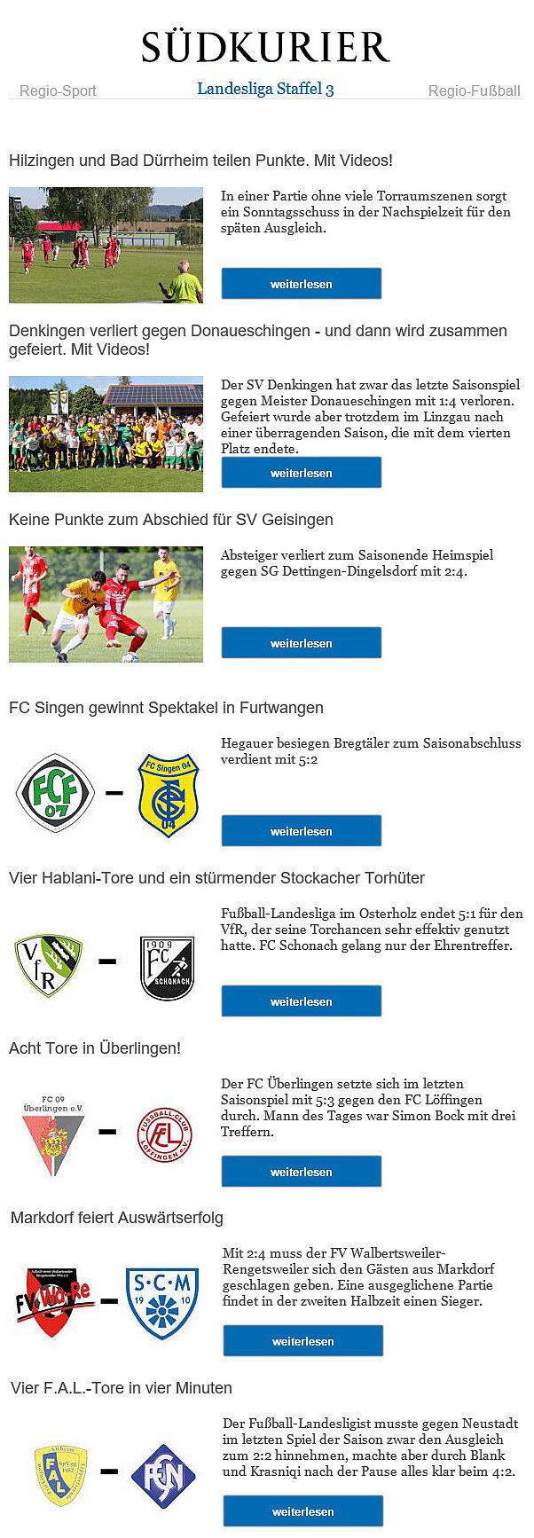 Bild 1: Beispiel für den Liga-Letter der Landesliga Staffel 3
