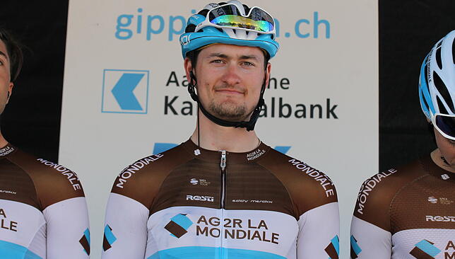 Heimspiel: Nico Denz auf der Bühne beim Profi-Rennen in Gippingen.