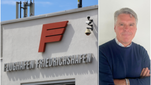 Das Logo des Flughafens Friedrichshafen (Archivbild). Der Bodensee-Airport hat ab sofort einen neuen Geschäftsführer: Detlef Schäfer.