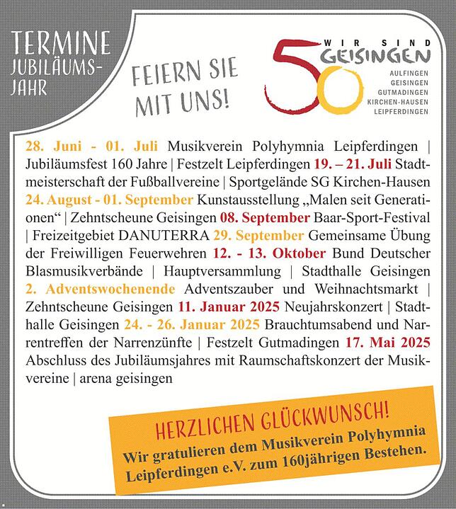 Bild 1: Brunnenfest in Leipferdingen: Man wird nur einmal 160: Polyhymnia feiert groß