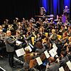 Sie demonstrieren Einheit: Die Musikvereine Rielasingen-Arlen und Worblingen, hier mit Dirigent Helmut Matt, musizierten beim ...