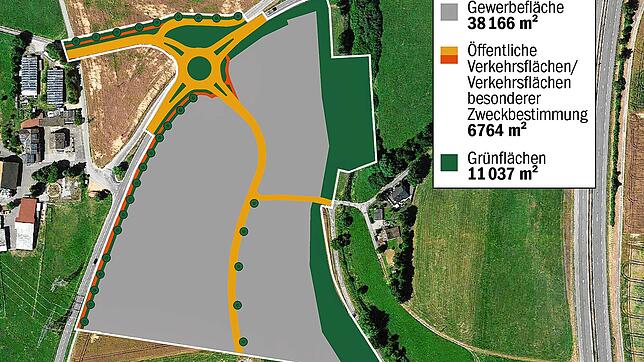 So soll die Erweiterung des Gewerbegebietes Breitelen Strangen aussehen.