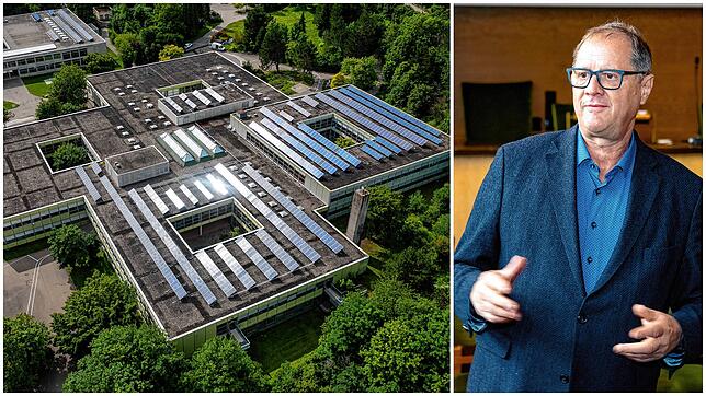 Die Deutenbergschule (Juli 2021) und OB Jürgen Roth (Juni 2024).