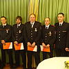 Ehrungen der Feuerwehr Bonndorf (von links): Gesamtkommandant Hansjörg Ketterer, Matthias Woll, Tobias Faller, Andreas Rheiner und ...