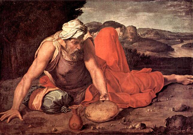 Züchtig gekleidet: Der Prophet Elias in einer Darstellung des „Hosenmalers“ Daniele da Volterra.