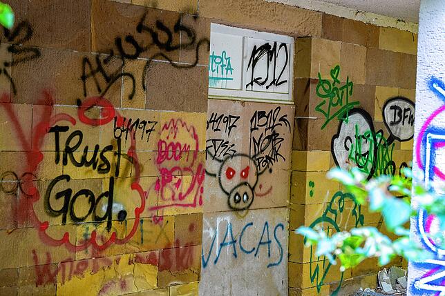 Ziel von Graffiti-Sprayern: das Haus Hohenbaden.