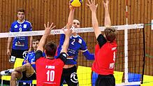 Im letzten Heimspiel 2022 empfängt Mimmenhausen (Jan Jalowietzki im Duell mit Kriftels Block) den ASV Dachau.