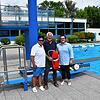 Sie sind stolz auf das Wehrer Parkbad (von links): Die Leiterin des Badebetriebes Susanne Dede, der stellvertretende Wehrer ...