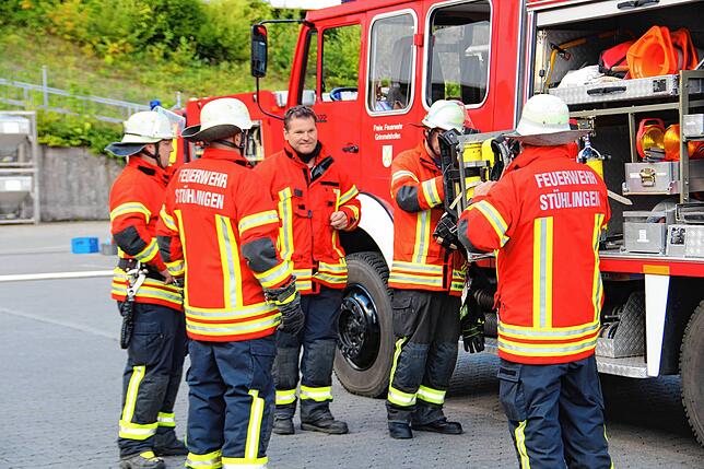 Bild 20: Gemeinsame Probe der Sto-Werkfeuerwehr und der Freiwilligen Feuerwehren